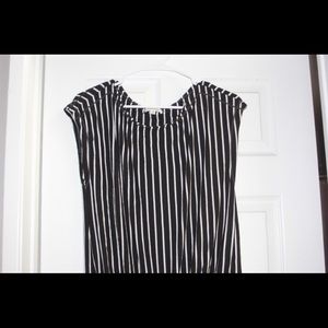 Black and white striped tank top with tie